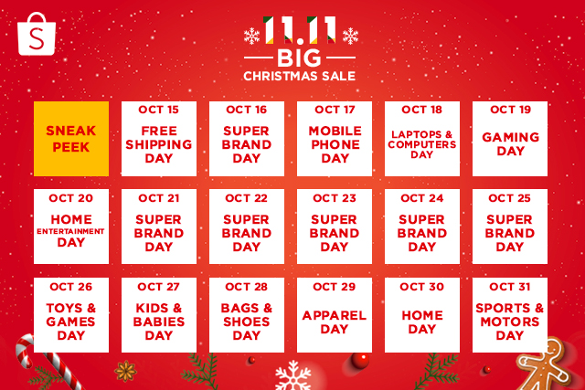 11.11 Big Christmas Sale Calendar