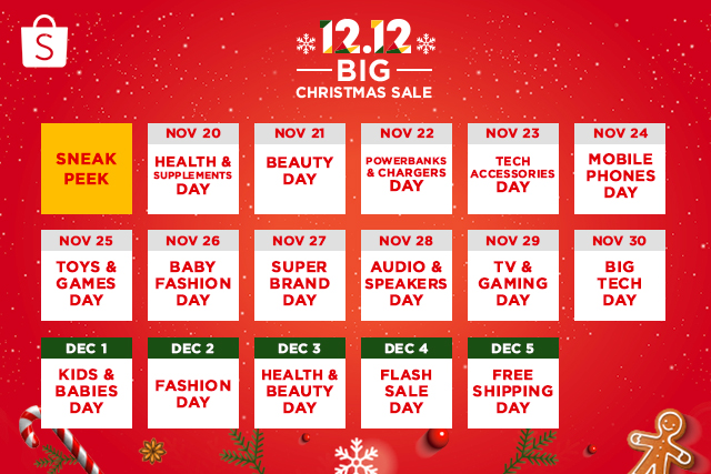 12.12 Big Christmas Sale Calendar
