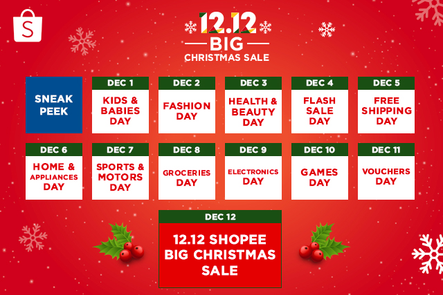 12.12 Big Christmas Sale Calendar